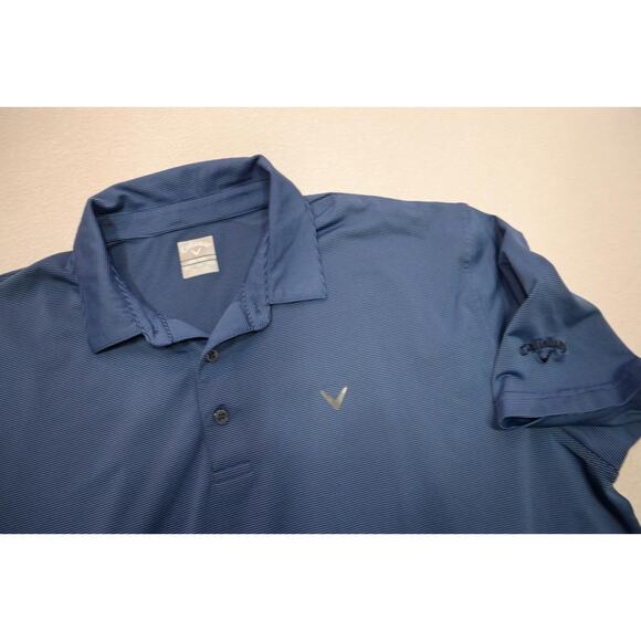 Callaway Golf Polo Shirt Opti Dri Striped Performance Athletic Shirt Mens Sz 2XL - Picture 5 of 9